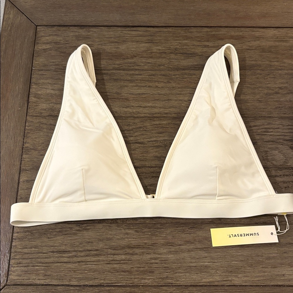 NWT [Summersalt] Plunge Bikini Swimsuit Top in White Sand Women’s Multiple Sizes - Picture 7 of 13